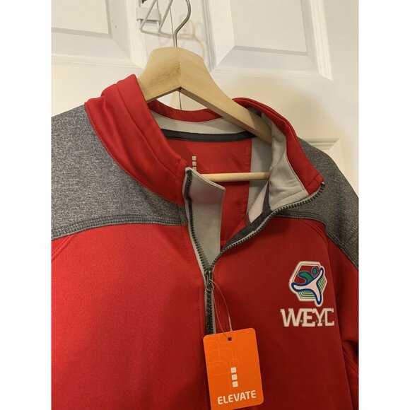 New‎ microfiber Hoodie by Elevate unisex Waylen East Youth Club Sz L Orange Gray - Picture 6 of 7